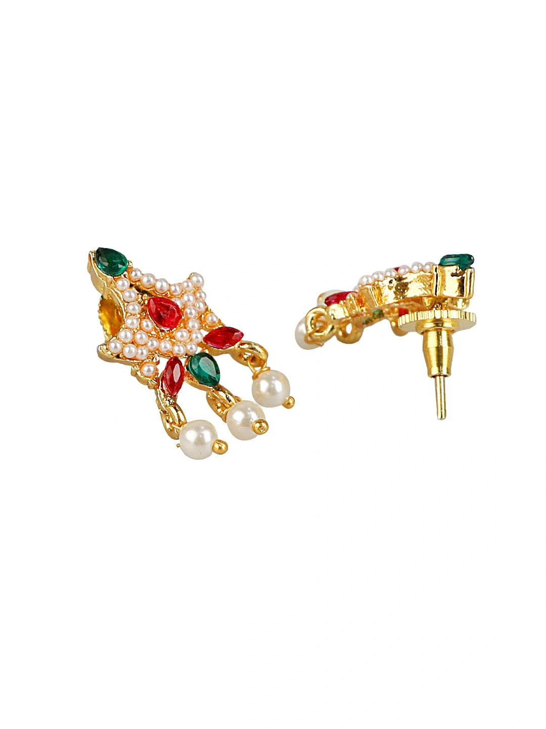 Jaipuri Style Pearl Cz Long Necklace Set